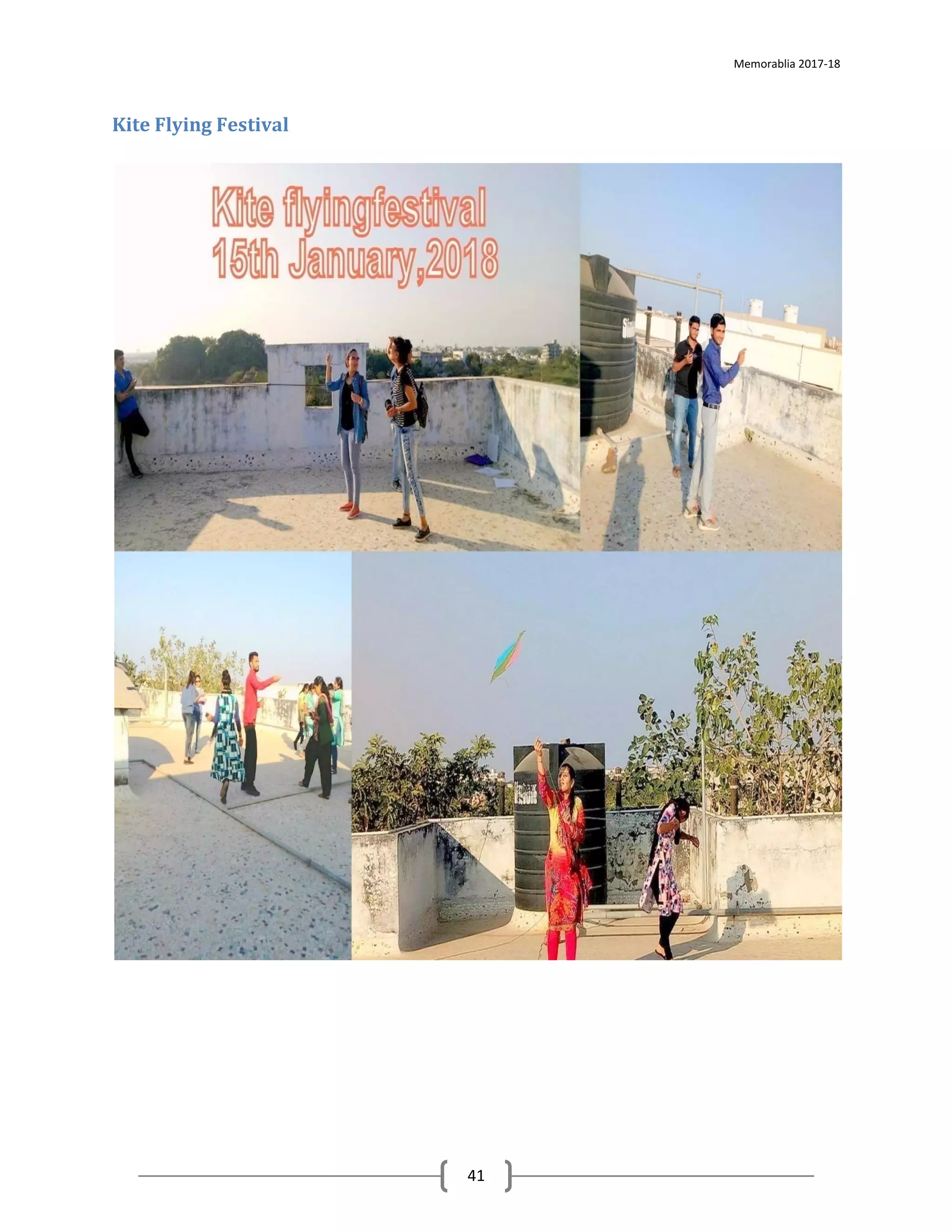 Memorablia 2017-18
41
Kite Flying Festival
 