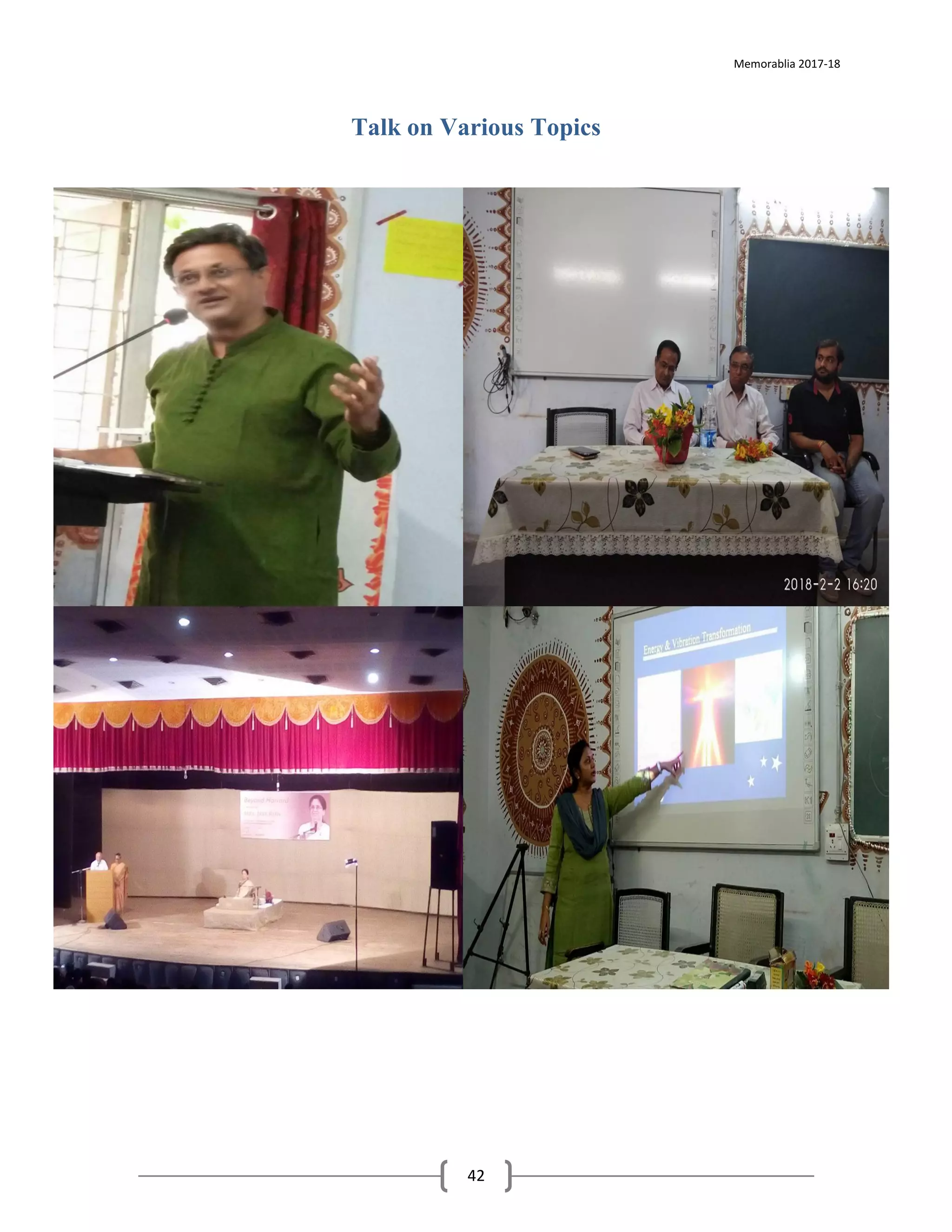 Memorablia 2017-18
42
Talk on Various Topics
 