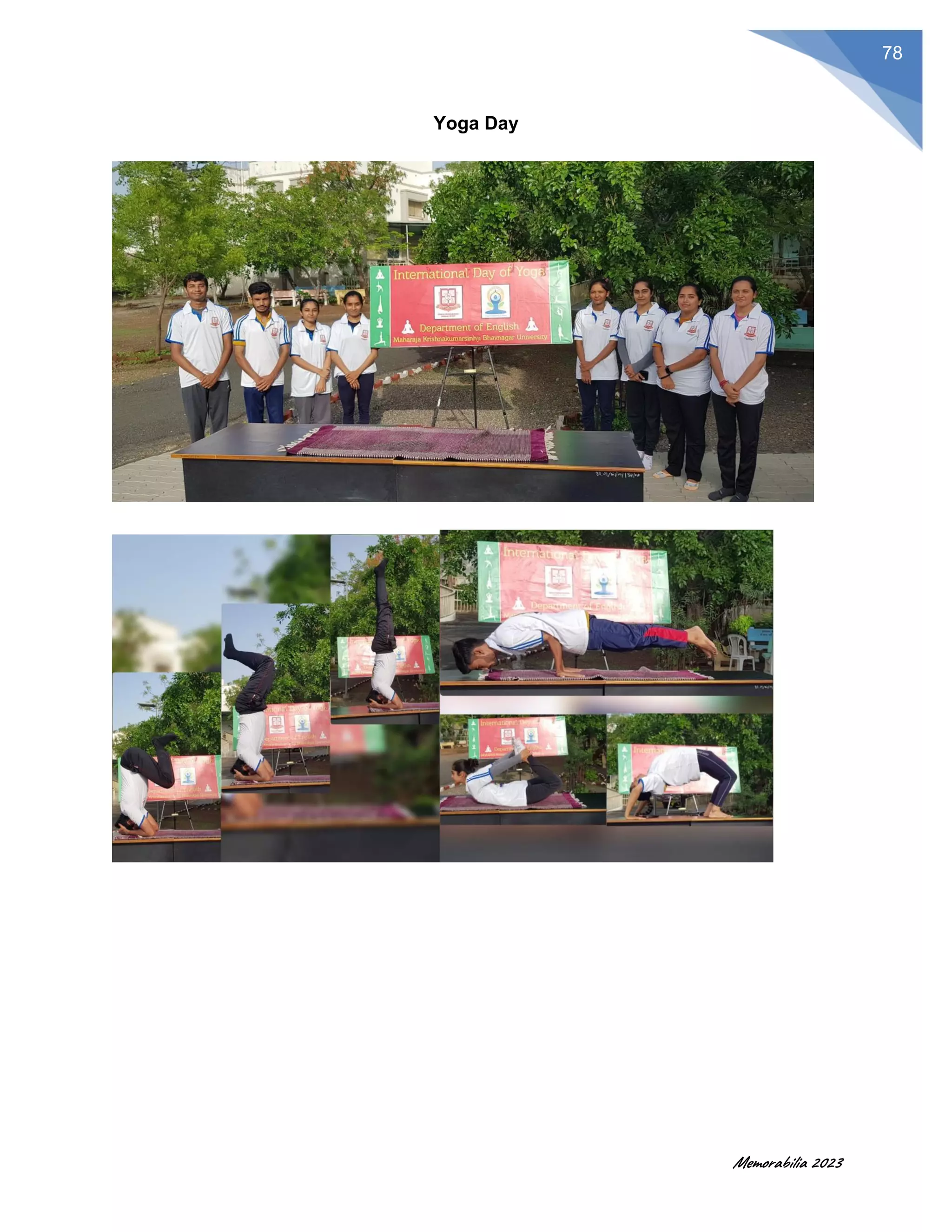 Memorabilia 2023
78
Yoga Day
 