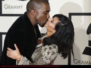 Kanye West and Kim Kardashian kiss on arrival at the 57th annual Grammy Awards in Los Angeles Mario Anzuoni/Reuters
 