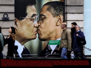 World Leaders Don’t Kiss
Presumably inspired by the Brezhnev-Honecker kiss, the clothing company United Colors of Benetton...