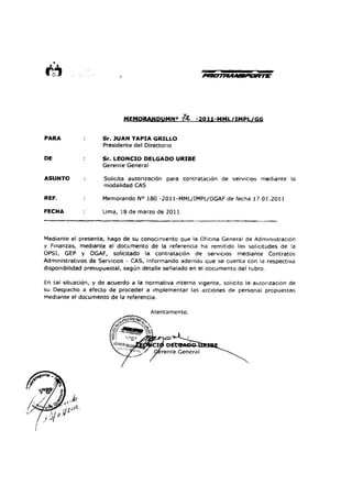 Memorando 044 rrhh | PDF