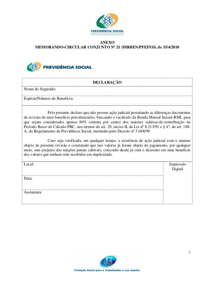 Revisao de beneficios concedidos