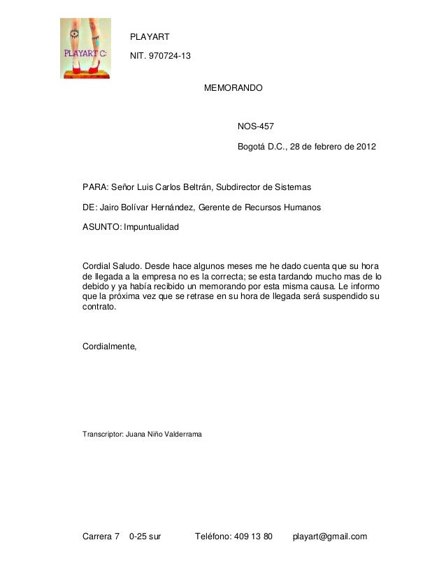 formato para memorandum