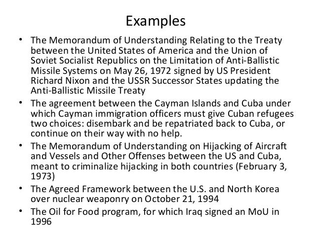 memo of understanding examples