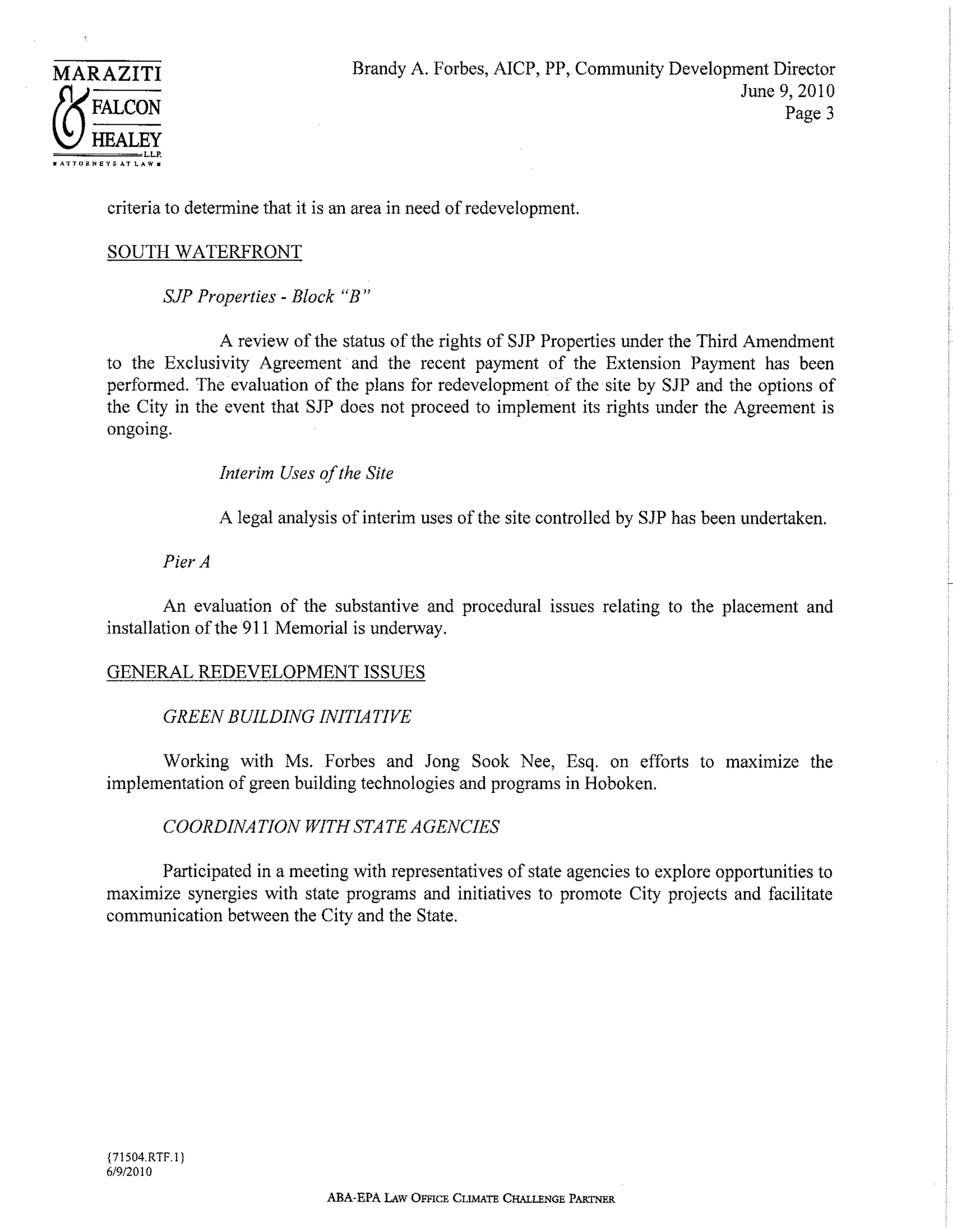 Memorandum 6-16-10 hoboken