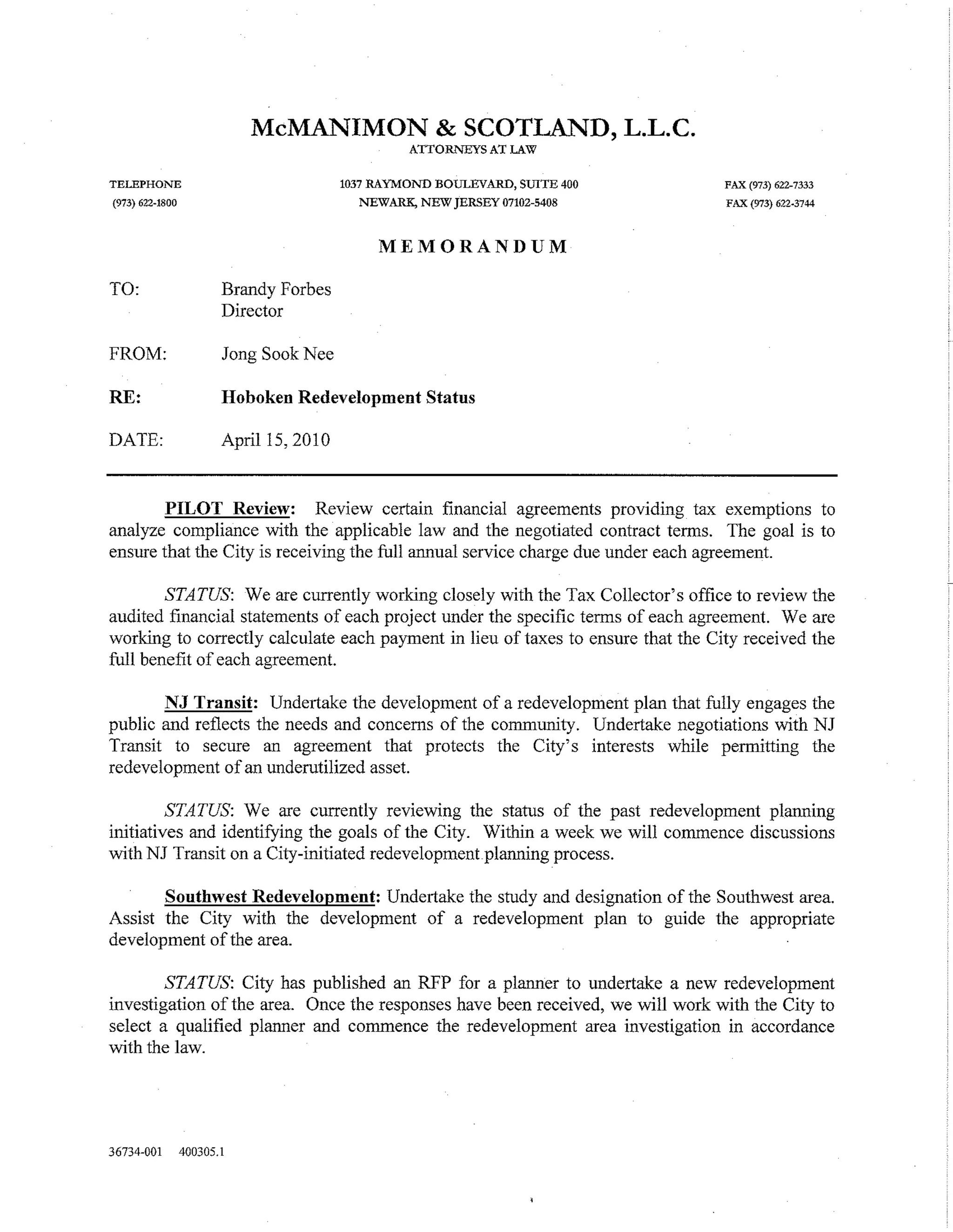 Memorandum 6-16-10 hoboken