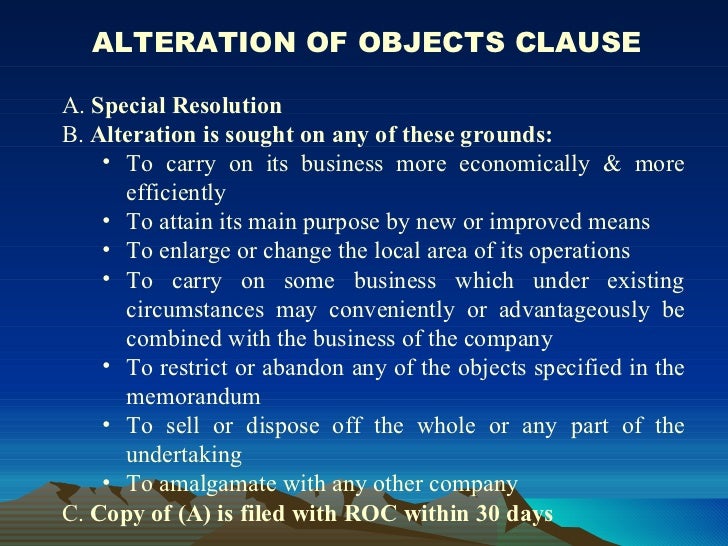 Memorandum And Articles Of Associations