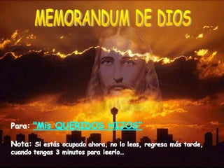 MEMORANDUM DE DIOS 