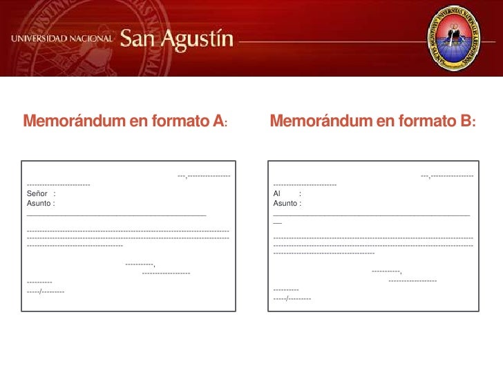 formato para memorandum