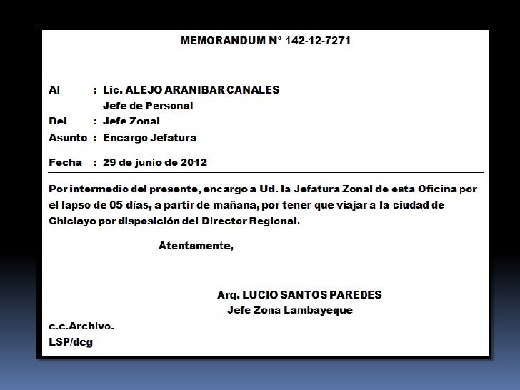 memorandum diapositivas formato para memorandum