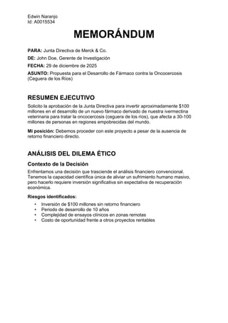 Practica de Memorandum Merck Ceguera Rios | DOCX