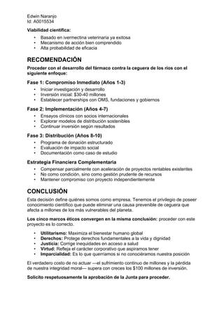 Practica de Memorandum Merck Ceguera Rios | DOCX