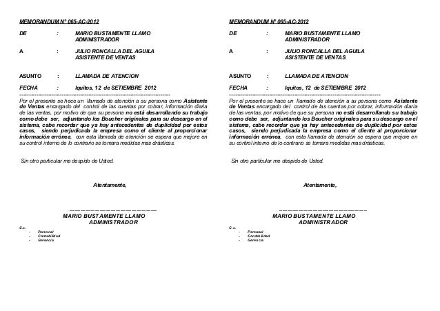 formato para memorandum