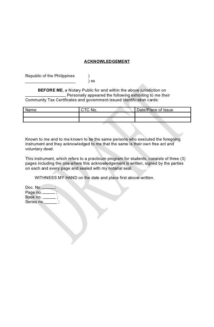 Memorandum of agreement