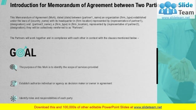 memorandum of agreement between two parties proposal memorandum of agreement between two parties
