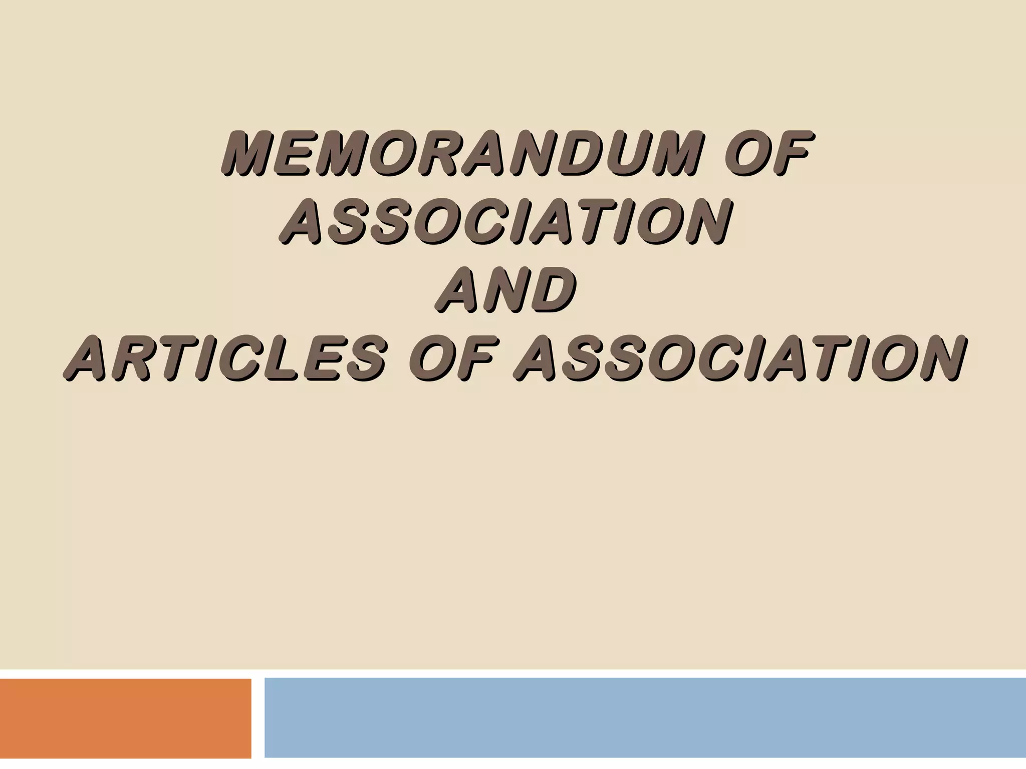 Memorandum of association | PPT