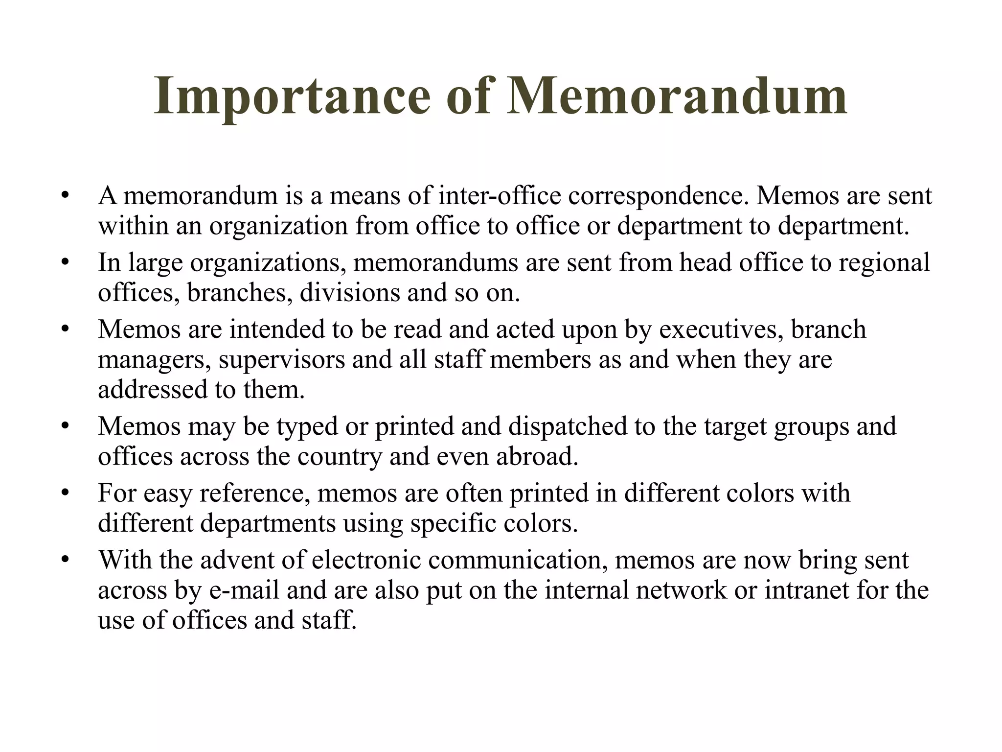 Memorandum presentation | PDF