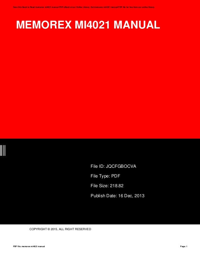 Memorex mi4021 manual