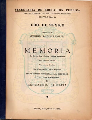 Memoria Profra. Ma. Concepción García Figueroa