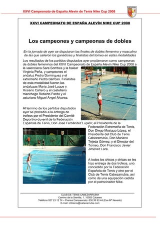 Memoria Cto Spain Alevin