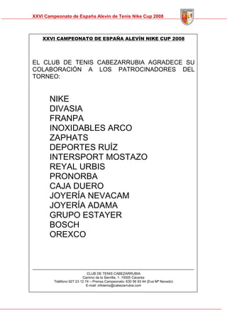 Memoria Cto Spain Alevin