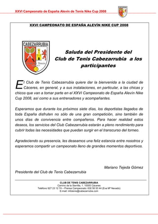 Memoria Cto Spain Alevin