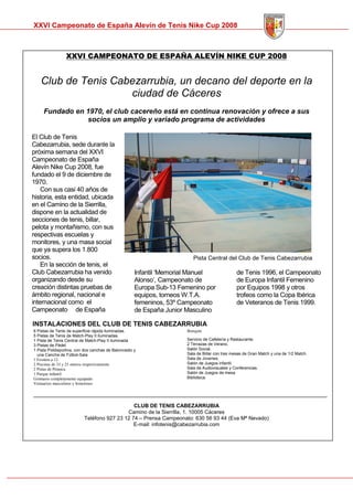 Memoria Cto Spain Alevin