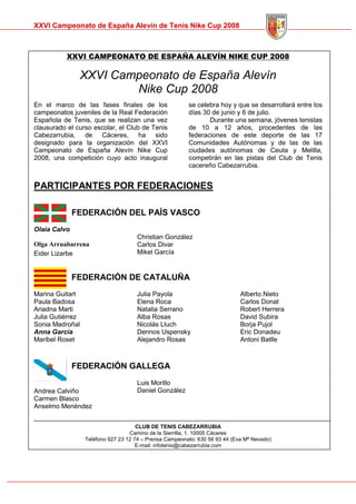 Memoria Cto Spain Alevin