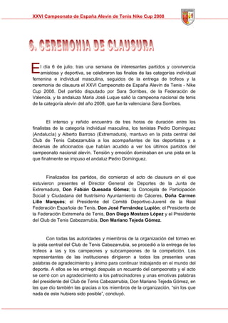 Memoria Cto Spain Alevin