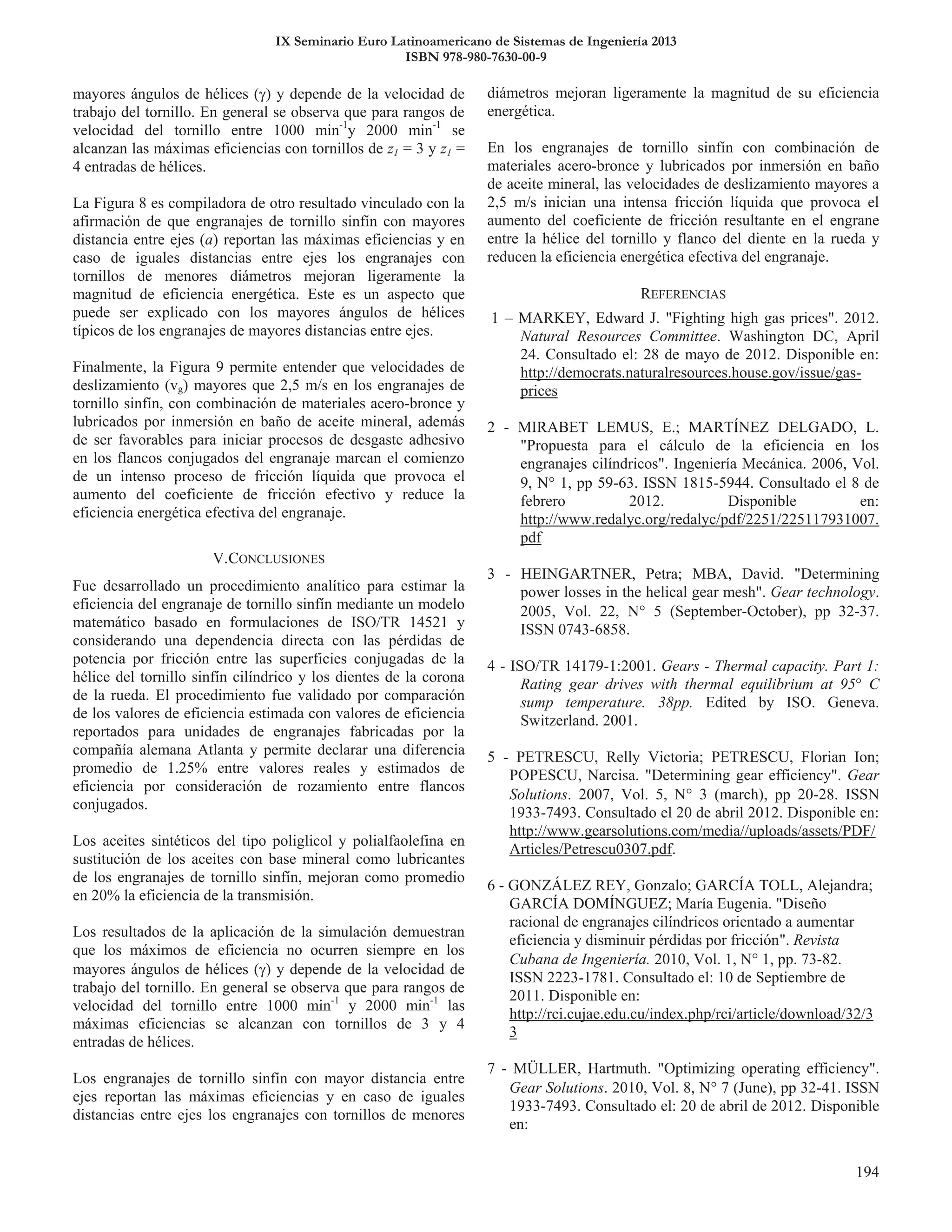 IX Seminario Euro Latinoamericano de Sistemas de Ingeniería 2013
ISBN 978-980-7630-00-9
 