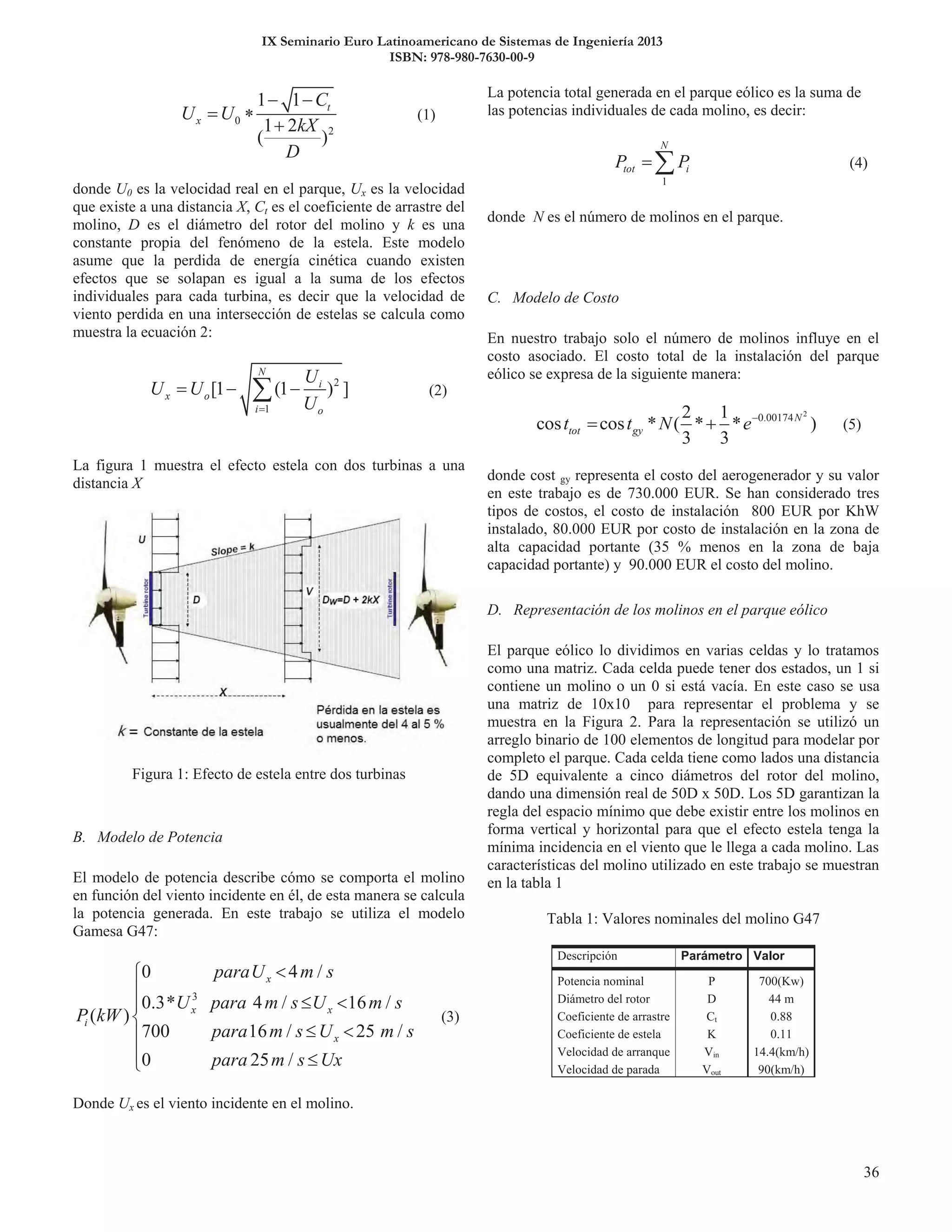 IX Seminario Euro Latinoamericano de Sistemas de Ingeniería 2013
ISBN: 978-980-7630-00-9
Parámetro Valor
 