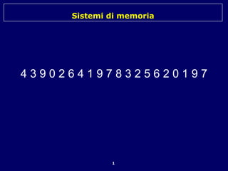Sistemi di memoria
1
4 3 9 0 2 6 4 1 9 7 8 3 2 5 6 2 0 1 9 7
 