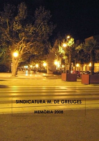 SINDICATURA M. DE GREUGES

      MEMÒRIA 2008
 