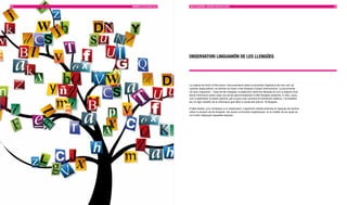 68   MEMÒRIA D’ACTUACIÓ 2010   MULTILIngüISME I SERvEIS ESPECIALITzATS                                                                   69




                               OBSERvATORI LIngUAMÓn DE LES LLEngüES




                               La majoria de fonts d’informació i documentació sobre la diversitat lingüística del món són de
                               caràcter especialitzat i es difonen en dues o tres llengües d’abast internacional. La documenta-
                               ció que Linguamón - Casa de les Llengües va elaborant sobre les llengües té com a objectiu final
                               donar informació sobre cada una de les aproximadament 6.000 llengües existents. A més, cerca
                               com a destinatari el públic general, per la qual cosa combina el tractament didàctic, l’accessibili-
                               tat i el rigor científic de la informació que difon a través del web en 16 llengües.

                               D’altra banda, com correspon a un observatori, Linguamón també participa en tasques de recerca
                               sobre la situació de les llengües i les seves comunitats lingüístiques, en la vitalitat de les quals es
                               vol incidir mitjançant aquestes tasques.
 