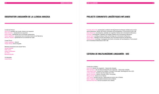 116                                                                        MEMÒRIA D’ACTUACIÓ 2010   EQUIP I COL·LABORADORS                                                                                117




OBSERvATORI LIngUAMÓn DE LA LLEngUA AMAzIgA                                                          PROjECTE COMUnITATS LIngüíSTIQUES MITjAnES




Consell de Direcció                                                                                  Francesc Xavier Vila, sociolingüista, professor del Departament de Filologia Catalana de la Univer-
Antoni Mir, president del Consell i director de Linguamón                                            sitat de Barcelona, director del Centre Universitari de Sociolingüística i Comunicació (CUSC-UB)
Marta Xirinachs, representant de Linguamón                                                           Albert Bastardas, sociolingüista, catedràtic de Lingüística General de la Universitat de Barcelona
Ignasi Adiego, representant de la Universitat de Barcelona                                           Emili Boix, sociolingüista, catedràtic de Filologia Catalana de la Universitat de Barcelona
Carles Castellanos, representant de la Universitat Autònoma de Barcelona                             Jaume Farràs, sociòleg, professor titular de Sociologia de la Universitat de Barcelona
Mohand Tilmatine, representant de la Universitat de Cadis                                            Antoni Milian, catedràtic de Dret Administratiu de la Universitat Autònoma de Barcelona
                                                                                                     Vanessa Bretxa, sociòloga, investigadora del Centre Universitari de Sociolingüística i Comunicació
Consell Tècnic                                                                                       de la Universitat de Barcelona (CUSC-UB)
Carles Castellanos, director
Hassan Akioud, tècnic de gestió

Membres permanents del Consell Tècnic
Asmaa Aouattah
Salem Zenia
Kaïssa Ould Braham
Aziz Baha
Mohamed Bouftil                                                                                      CàTEDRA DE MULTILIngüISME LIngUAMÓn - UOC
Col·laborador
Carles Múrcia




                                                                                                     Consell de la Càtedra
                                                                                                     Antoni Mir, director de Linguamón – Casa de les Llengües
                                                                                                     Marta Xirinachs, cap de l’Àrea de Programes de Linguamón – Casa de les Llengües
                                                                                                     Josep Maria Duart, vicerector de Postgrau, Formació Continuada i Multilingüisme de la UOC
                                                                                                     Llorenç Valverde, vicerector de Tecnologia de la UOC
                                                                                                     Agustí Colomines, director d’Estudis d’Arts i Humanitats
                                                                                                     Miquel Strubell, director de la Càtedra
                                                                                                     Joan Pujolar, secretari executiu i responsable de recerca de la Càtedra
                                                                                                     Maite Puigdevall, responsable de docència de la Càtedra
                                                                                                     Alexandra Bos Solé, tècnica de projecte de la Càtedra
 