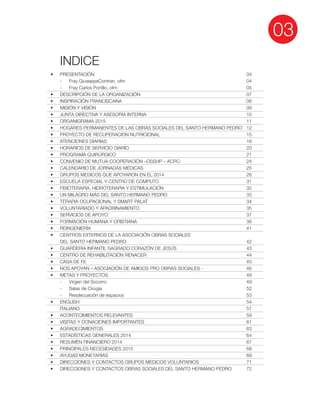 03
INDICE
- Fray GiuseppeContran, ofm 04
 