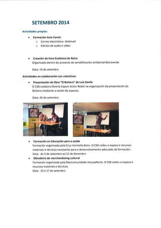 Memoria actividades cs 2014