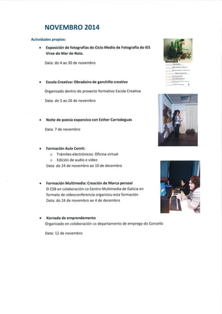 Memoria actividades cs 2014