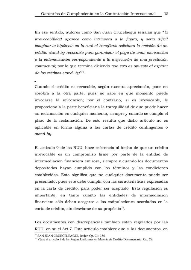 Garantías de Cumplimiento en la Contratación Internacional