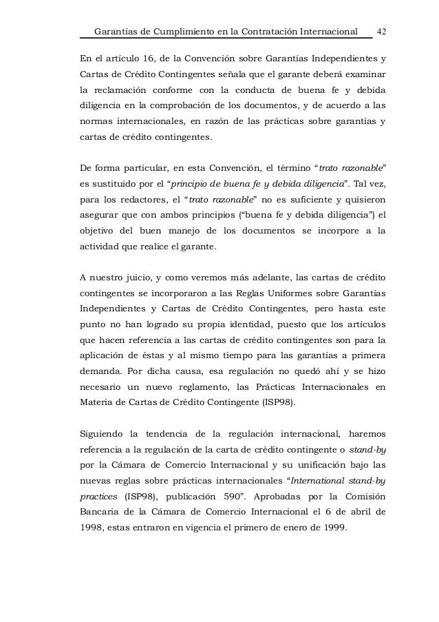 Garantías de Cumplimiento en la Contratación Internacional