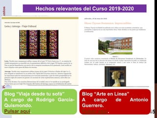 Hechos relevantes del Curso 2019-2020
UniversidadPopularCarmendeMichelenadeTresCantos
MemoriadelCurso2019-2020
Blog “Viaja...