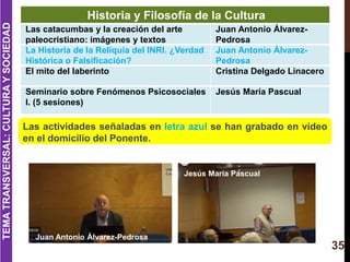 35
Historia y Filosofía de la Cultura
Las catacumbas y la creación del arte
paleocristiano: imágenes y textos
Juan Antonio...