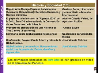 39
Historia y Sociedad (1/3)
Región Área Manejo Especial La Macarena
(Amazonía Colombiana): Derechos Humanos y
Cambio Clim...