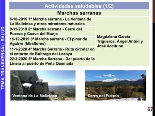 Actividades saludables (1/2)
Marchas serranas
6-10-2019 1ª Marcha serrana - La Ventana de
La Maliciosa y otros miradores n...