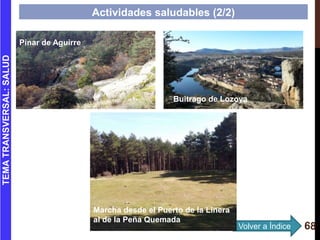 Actividades saludables (2/2)
TEMATRANSVERSAL:SALUD
Volver a Índice
Pinar de Aguirre
Buitrago de Lozoya
Marcha desde el Pue...