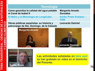 Leonardo Daimiel
Margarita Amado
Carlos Sánchez
70
Tecnología
Como garantiza la calidad del agua potable
el Canal de Isabe...