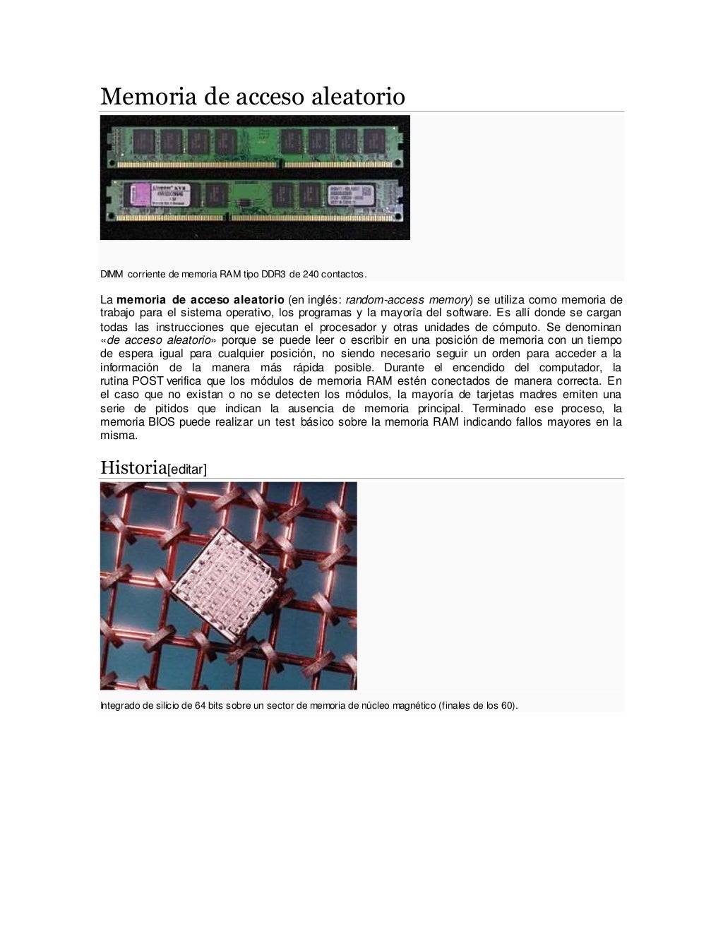 Memoria de acceso aleatorio