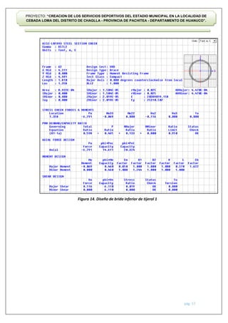 pág. 57
PROYECTO: “CREACION DE LOS SERVICIOS DEPORTIVOS DEL ESTADIO MUNICIPAL EN LA LOCALIDAD DE
CEBADA LOMA DEL DISTRITO DE CHAGLLA - PROVINCIA DE PACHITEA - DEPARTAMENTO DE HUANUCO”.
Figura 14. Diseño de brida inferior de tijeral 1
 