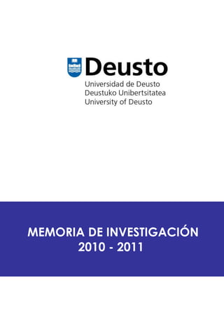 MEMORIA DE INVESTIGACIÓN
      2010 - 2011
 